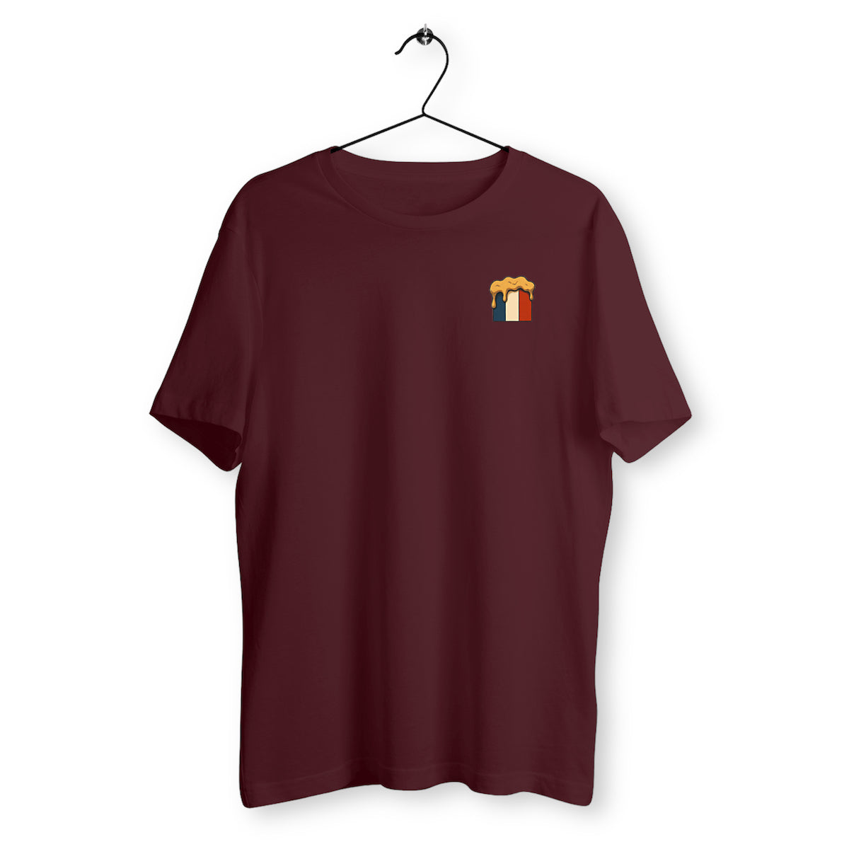 T-shirt 'Drapeau France Bière' - face_bordeaux