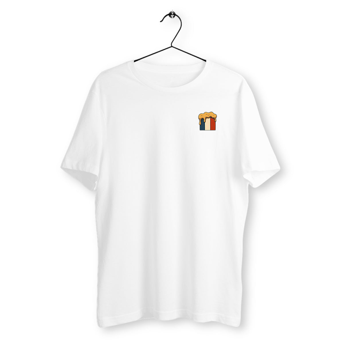 T-shirt 'Drapeau France Bière' - face_blanc