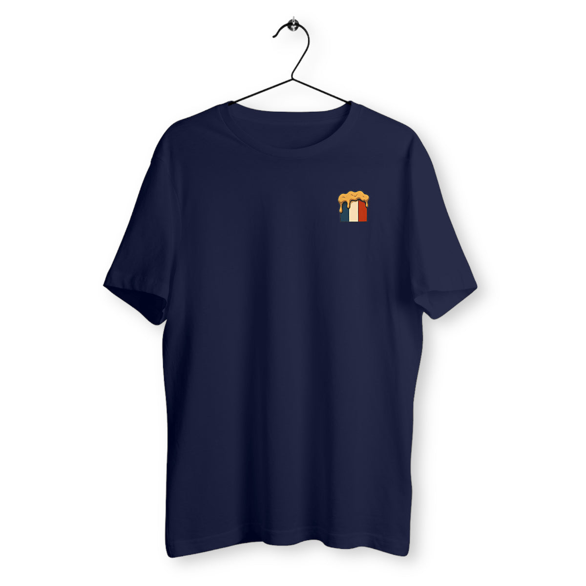 T-shirt 'Drapeau France Bière' - face_bleumarine