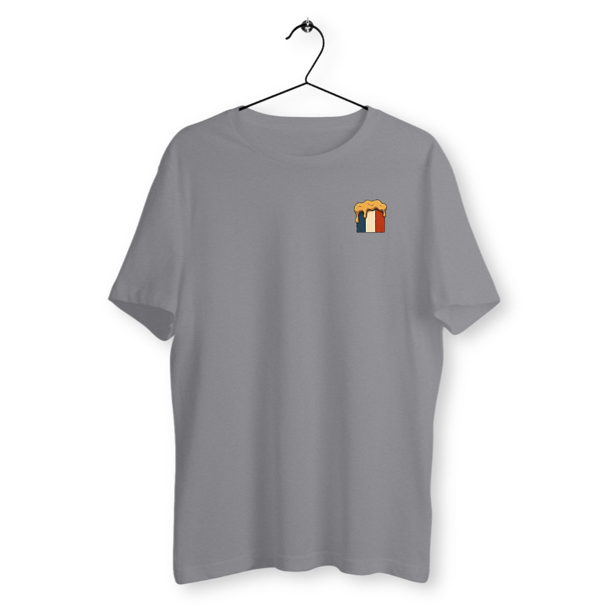 T-shirt 'Drapeau France Bière' - face_gris