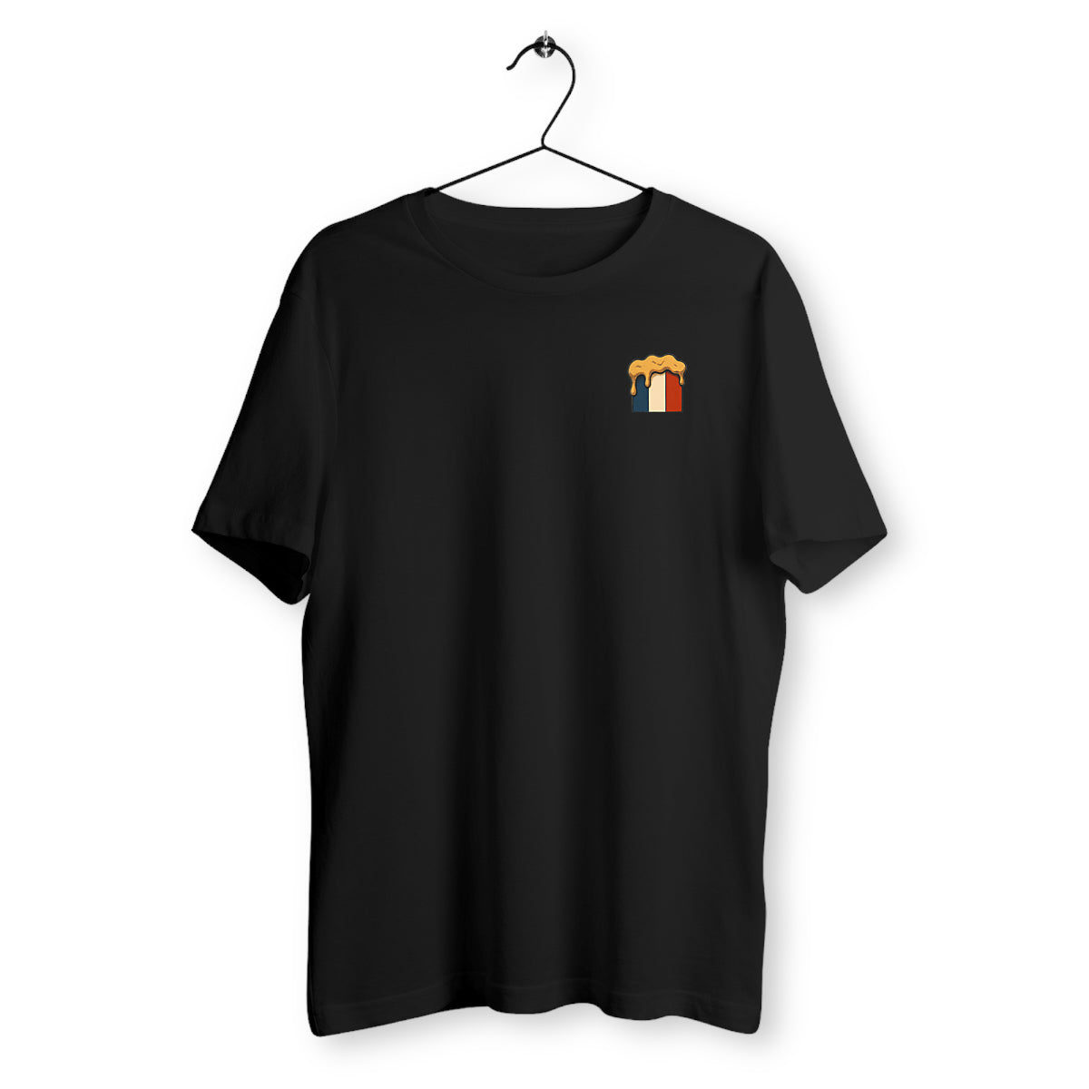 T-shirt 'Drapeau France Bière' - face_noir